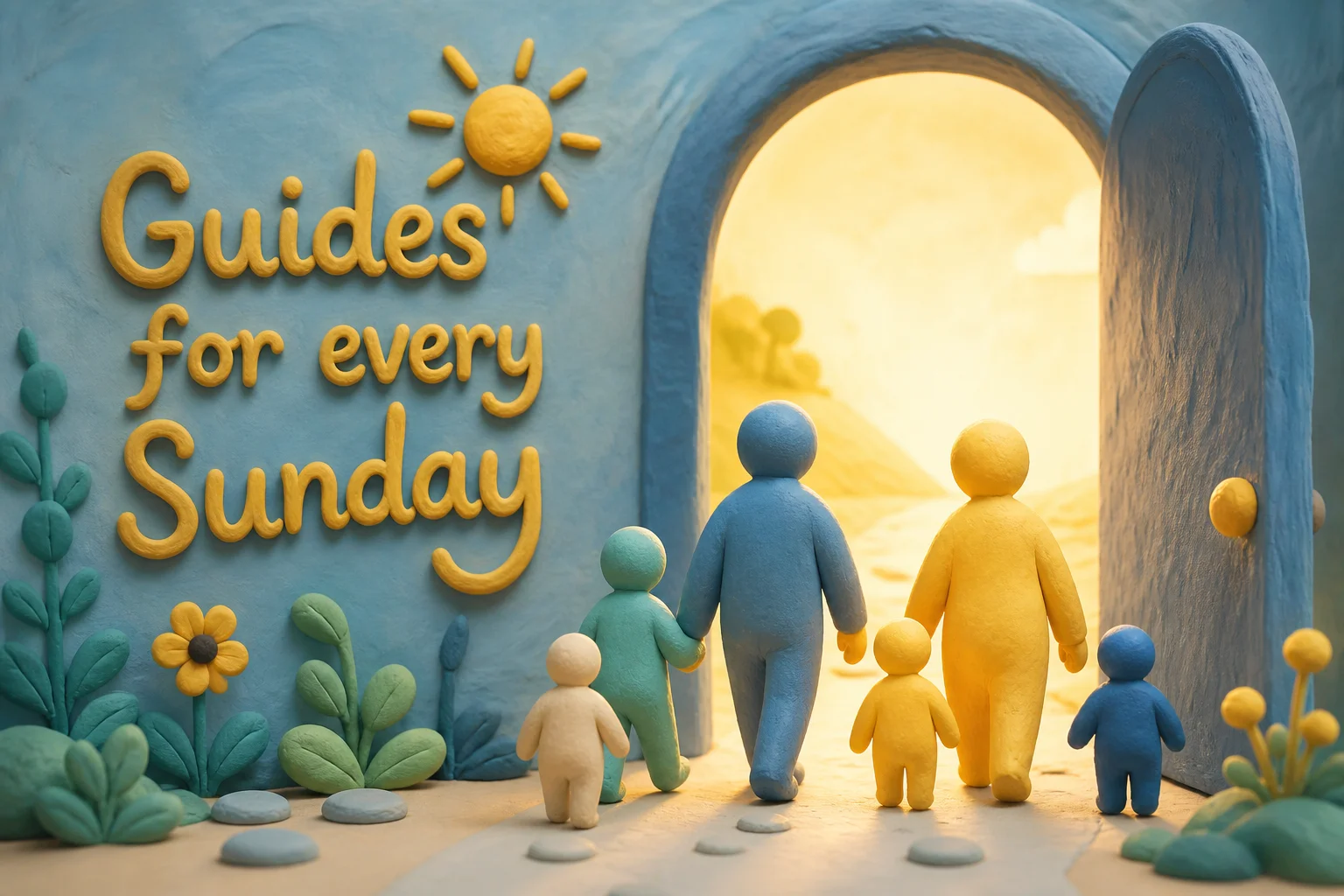 Illustration of a welcoming church congregation with people from many backgrounds